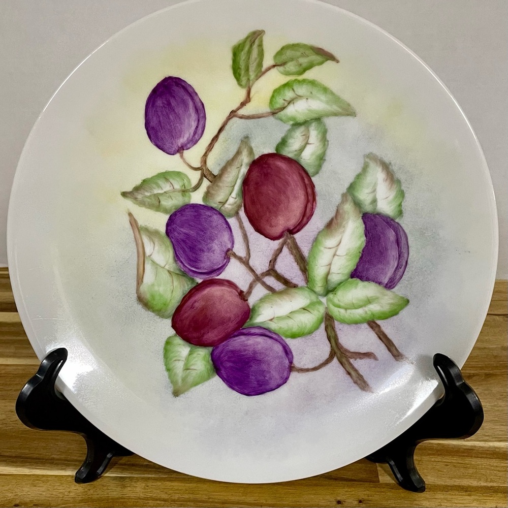1956 Arzberg Germany Hand Painted 10” Porcelain Plate Floral Artist Signed